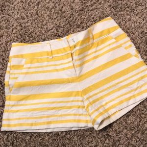 Yellow and white strip shorts